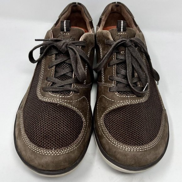 Clarks UnStructured Brown Leather Mesh Lace Up Shoes Men's 10M 33628 EUC - Picture 3 of 11